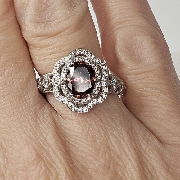 Authentic Tacori Blush Diamonique Ring Platinum Over Sterling Silver Sz 8! - Picture 13 of 13